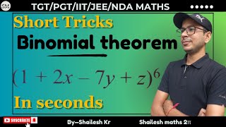 Binomial Theorem Short Trick TGT PGT MATHS IIT JEE NDA KVS NVS RPSC TGT PGT MATHS [upl. by Gnoy396]