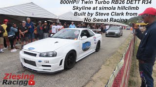 800HP Twin Turbo RB26 DETT R34 Skyline at simolahillclimb ziesingracing hillclimbmonsters [upl. by Rehposirhc]