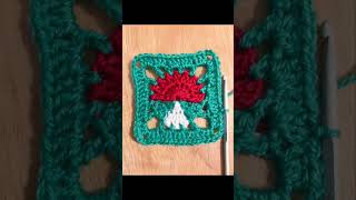 Crochet Mushroom Granny Square Toadstool crochet [upl. by Nilorac]