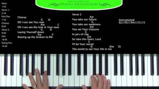 Broken Vessels Amazing Grace  Hillsong  How to Play on the Piano  G [upl. by Alburga348]