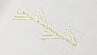 Long Armed Feather Stitch  Hand Embroidery Stitch [upl. by Roxi]