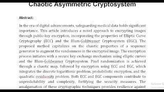 Medical Image Encryption Through Chaotic Asymmetric Cryptosystem [upl. by Kauppi]