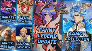 FANNY NEW SKIN LEGEND AAMON COLLECTOR BARATS SKIN ABYYS KAGURA FREE SKIN  MLBB UPCOMING SKIN [upl. by Ienttirb]