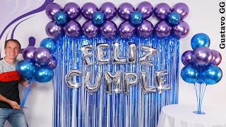 DECORACIONES PARA CUMPLEAÑOS 🥳 arreglos con globos ✨ decoración con globos  gustavo gg [upl. by Ceil]