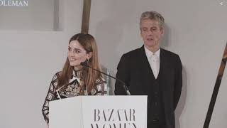 中文字幕Peter Capaldis touching speech about Jenna Coleman at 2018 Harpers Bazaar Women of the Year [upl. by Eatnahc]