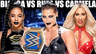 quotWho Will Reign Supreme WWE2k24 Match Belair vs Ripley vs Carmellaquot [upl. by Ardnaxela]