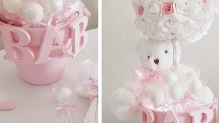 BABY SHOWER LIGHT UP TEDDY BEAR CENTERPIECE DIY DECOR [upl. by Lexis162]