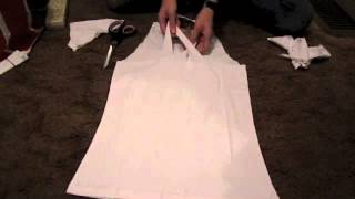 DIY tutorial How to cut a Tshirt into a racerbackhalter 2 styles [upl. by Wolfie487]