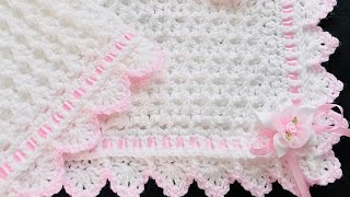 Snowdrop Stitch Baby Blanket Quick Easy and Warm Crochet Tutorial for Beginners and ALL [upl. by Tim607]