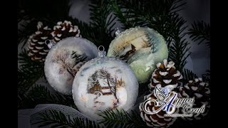 Decoupage Tutorial  Three small Christmas medallions  DIY [upl. by Eus]