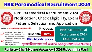 Railway Staff Nurse Vacancy 2024Staff Nurse VacancyRRB Staff Nurse RecruitmentRRB Nursing Staff [upl. by Berkow]