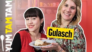 Ungarisches Gulasch  Mit Hefeknödeln  yumtamtam [upl. by Ashwell]