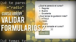 Curso jQuery  Validar formularios con jQuery 2 [upl. by Breskin626]