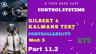 Gilbert amp Kalmans Test Controllability Control systems Dinu A G  Part 2 [upl. by Aniri196]