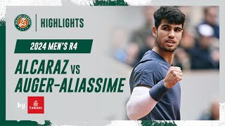 Alcaraz vs AugerAliassime Round 4 Highlights  RolandGarros 2024 [upl. by Niawat]