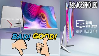 Zebronics Ac32Fhd 32Inch Curvrd 75Hz Monitor unboxing and Full Review [upl. by Sholem]