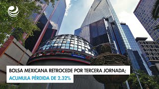 Bolsa mexicana retrocede por tercera jornada acumula pérdida de 232 [upl. by Towill]