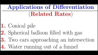 Application of differentiation in Related Rates problems [upl. by Maria]