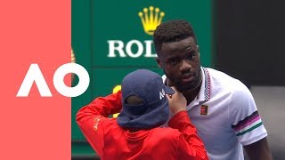 Ballkid rescues Tiafoe  Australian Open 2019 [upl. by Prebo]