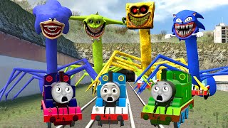 Building a Thomas Train Chased By Cursed Thomas turned into ALLISTER GATOR SpongeBob Sonic Maja [upl. by Halilak]