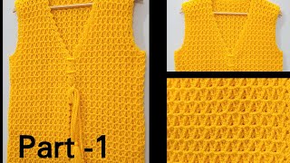 Crochet Woollen Jacket  Ladies Crochet Jacket  Crochet Shrug  क्रोशिया जैकेट Part1 [upl. by Kono]