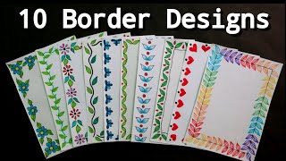 10 Border DesignsBorder Designs for Project File10 Quick and Easy Border Design ideas [upl. by Anemix]