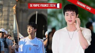 Jin BTS Takes the Lead in Paris Olympic Torch Relay [upl. by Enilegnave448]