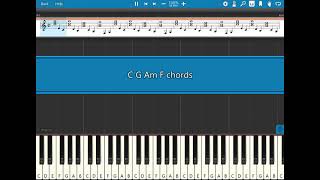 C G Am F piano chords Synthesia for Nate [upl. by Reagen]