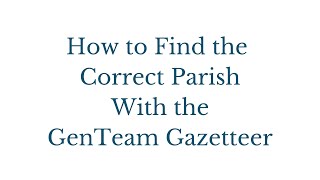 How to find the correct Parish and Diocese with the GenTeam Gazetteer Austria amp Slovenia genealogy [upl. by Ecnaralc]