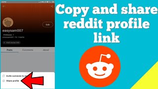 How to copy and share reddit profile link [upl. by Deeann]