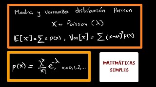 Valor esperado y varianza distribución Poisson  Función generadora de momentos [upl. by Lunseth]