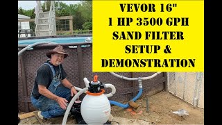 SWAPPING POOL PUMPS  VEVOR 16quot 1 HP 3500 gph SAND FILTER PUMP Starting up a New Sand Filter Pump [upl. by Oruhtra]