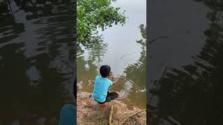 Unique Hook Fishing By Village Small Boy fishingmethod besthookfishing hookfishing shortvideo [upl. by Nomead]