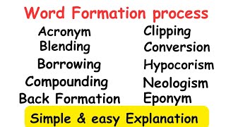 word formation Types of word formation linguistics [upl. by Mientao802]