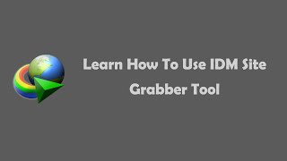 How To Use IDM Site Grabber Tool To Download Files [upl. by Dirfliw774]