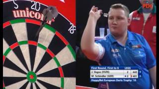 2016 European Darts Trophy Round 1 Vegso vs Schindler [upl. by Boland]