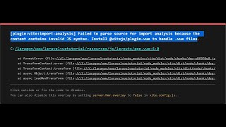 Failed to parse source for import analysis because the content contains invalid JS syntax Solution [upl. by Nuawtna]