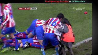 Barral Real Sporting de Gijón vs FC Barcelona [upl. by Dwyer]