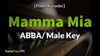 Mamma Mia  ABBA Slow Version Male Key Piano Karaoke [upl. by Magna]