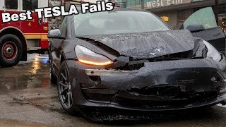 TESLA Driving Fails 2023 [upl. by Nnylecyoj250]