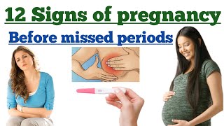 12 signs of pregnancy before missed period pregnancy symptoms Pregnancy Health education [upl. by Iem]