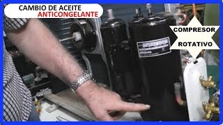 🌍✔ CAMBIO DE ACEITE ANTICONGELANTE Y VACÍO A UN COMPRESOR ROTATIVO DE AIRE ACONDICIONADO [upl. by Onyx]