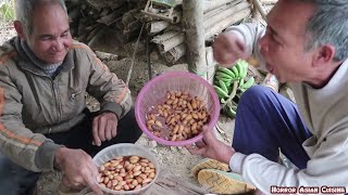 Forest people eat coconut worms alive [upl. by Aisanat]