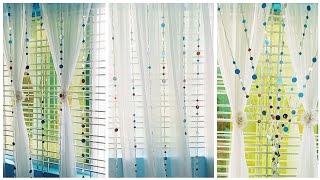 DIY Curtain decorations  How to make beaded mirror string curtain easyartscraftsbytonny [upl. by Diamond159]