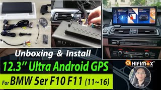 How to install BMW 5 Series F10 F11 123 Ultra Android Screen BMW F10 Android GPS installupgrade [upl. by Saudra]