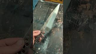 Forging a 9quot Chef Knife From 80CrV2 Steel  Knife Making shorts [upl. by Svirad]