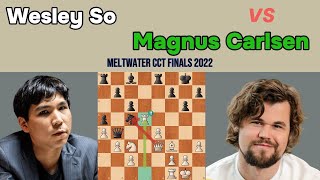 Fantastic Chess Game Wesley So vs Magnus Carlsen 2 Brilliant Moves by Wesley  Meltwater CCTF 2022 [upl. by Abdu]