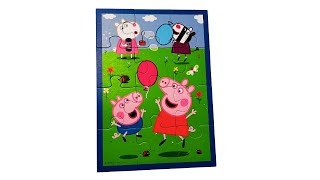 Peppa Pig Puzzle Soap Bubbles Toddler Learning with Toy Video [upl. by Tiemroth]