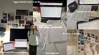 ENGINEERING FINALS WEEK 🎱💻 most productive days ever cramming for 5 exams extreme burnout [upl. by Oicram487]