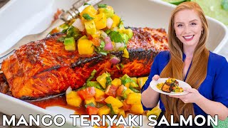 Quick amp Easy Teriyaki Salmon with Mango Salsa  with Homemade Maple Teriyaki Sauce [upl. by Bushey]